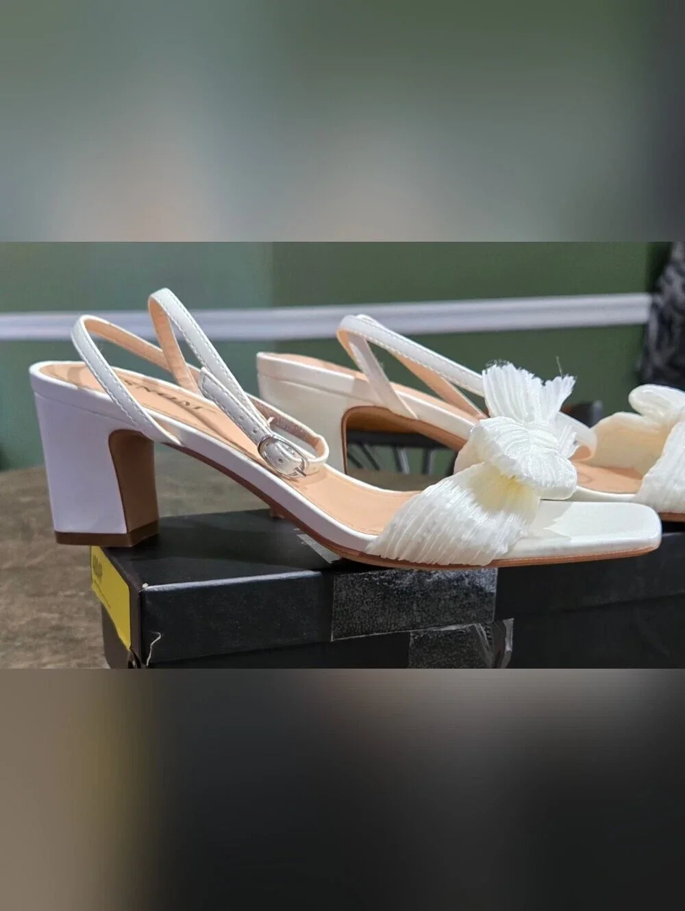 ISNOM Women's Bow Knot Heeled Sandals #1278